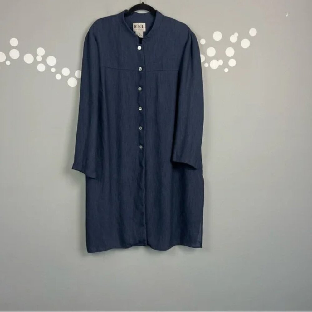 Vintage Karin Stevens KSL Shirt Dress 22W Button Front